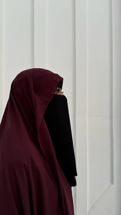 Maroon Hijab with Elastic Band