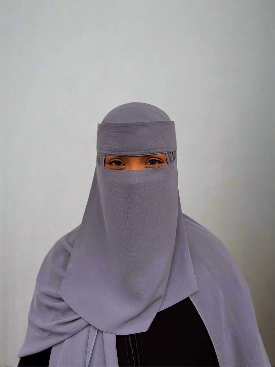 Grey Blue Full Niqab