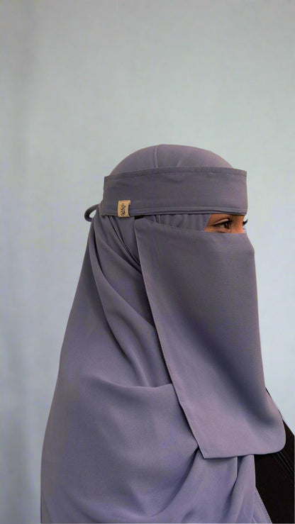 Grey Blue Full Niqab