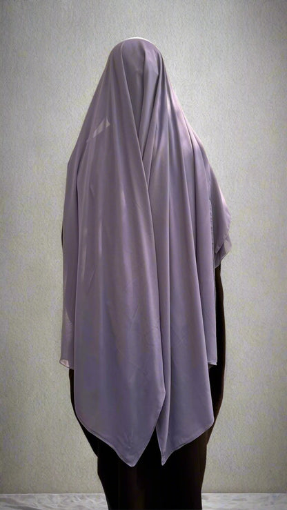 Grey Blue Hijab with Elastic Band