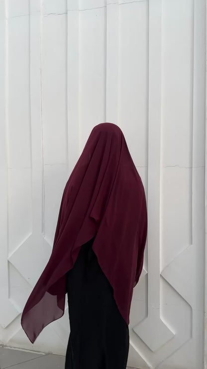 Maroon Hijab with Elastic Band